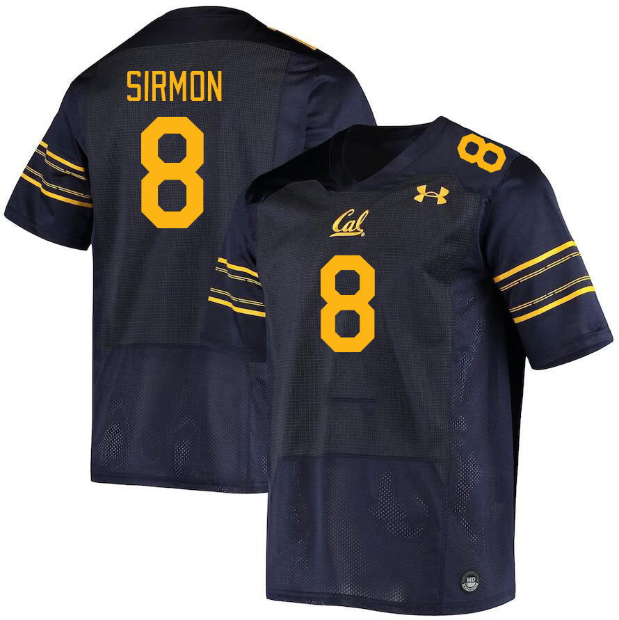 Men #8 Jackson Sirmon California Golden Bears College Football Jerseys Stitched Sale-Navy